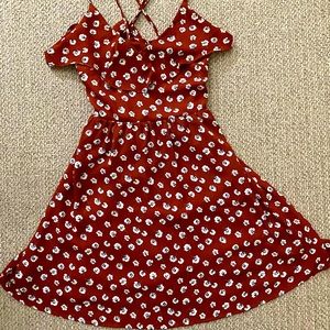 Floral Swing Dress with Criss Cross Straps